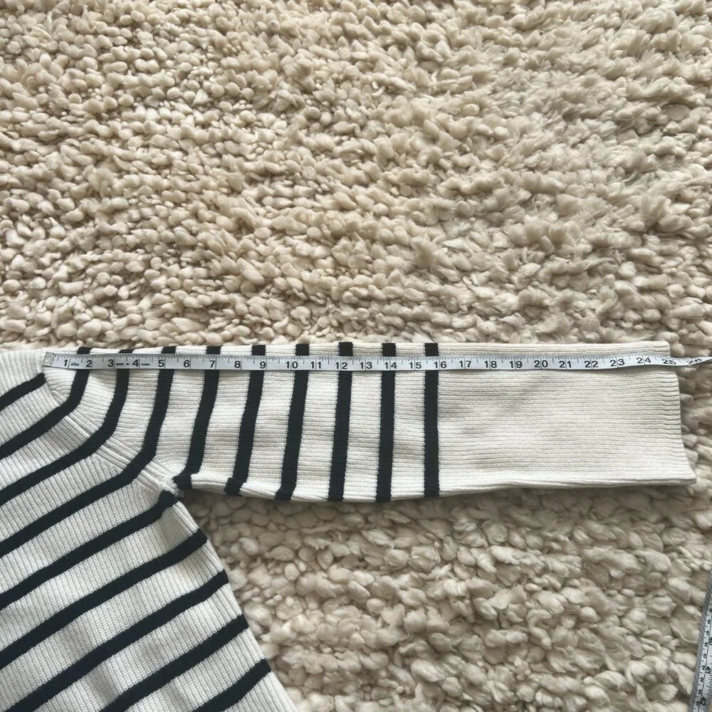NWOT rag & bone Nancy navy and cream striped cardigan size L - Picture 6 of 6